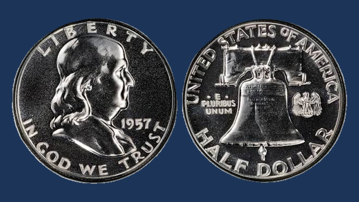 1957 Franklin Half Dollar: Doubled Die