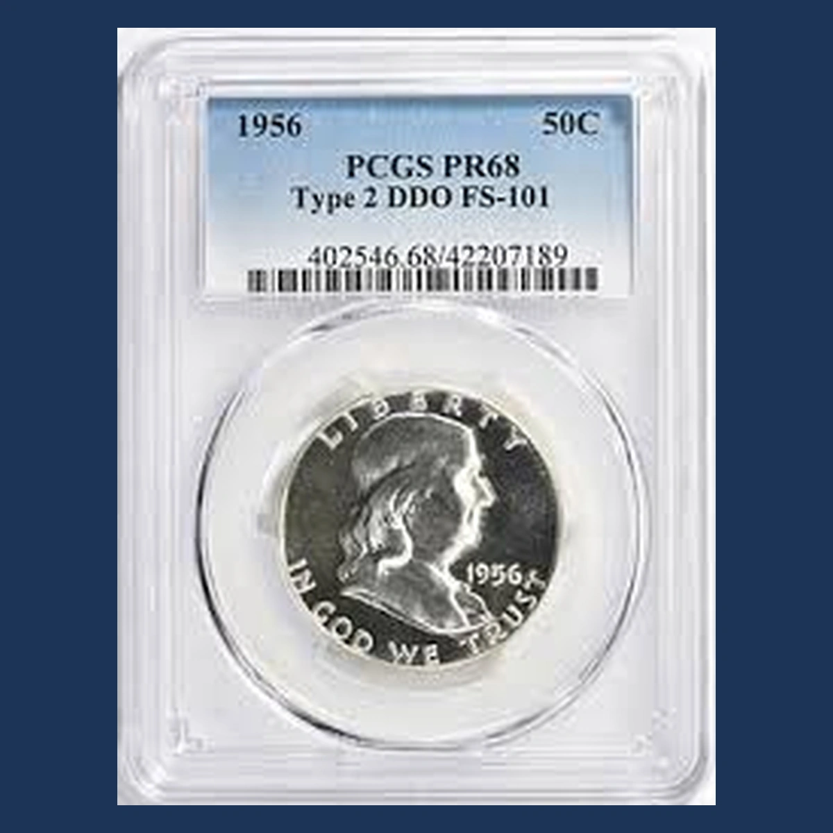 1956 Franklin Half Dollar: Doubled Die Obverse