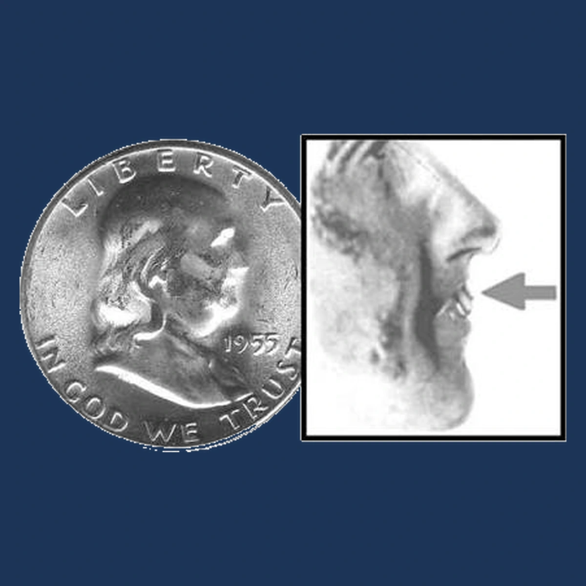 1955 Franklin Half Dollar: Bugs Bunny Die Clash