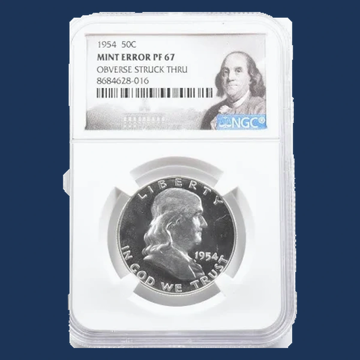 1954 Franklin Half Dollar: Struck-Through Error