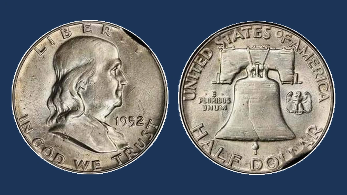 1952 Franklin Half Dollar: Clipped Planchet