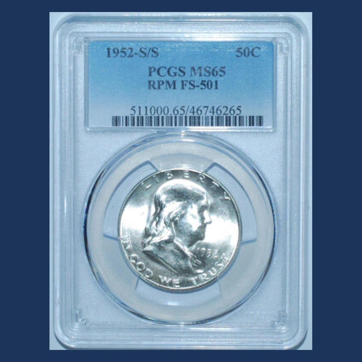1952 Franklin Half Dollar: Repunched Mintmark