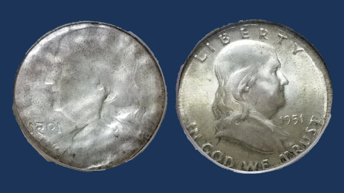 1951 Franklin Half Dollar: Wrong Planchet