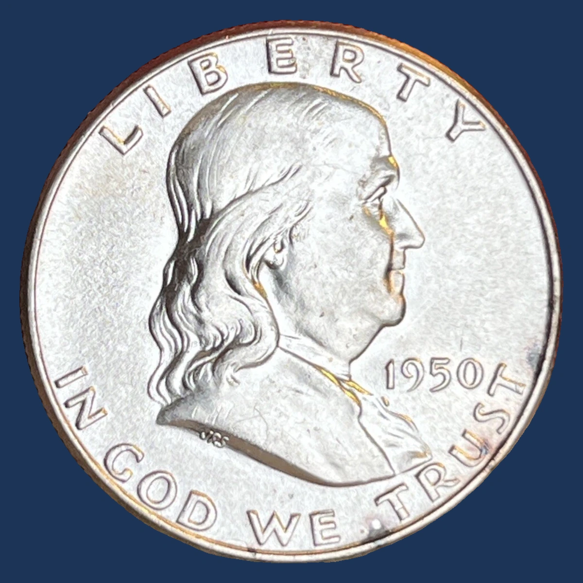 1950 Franklin Half Dollar: Die Crack