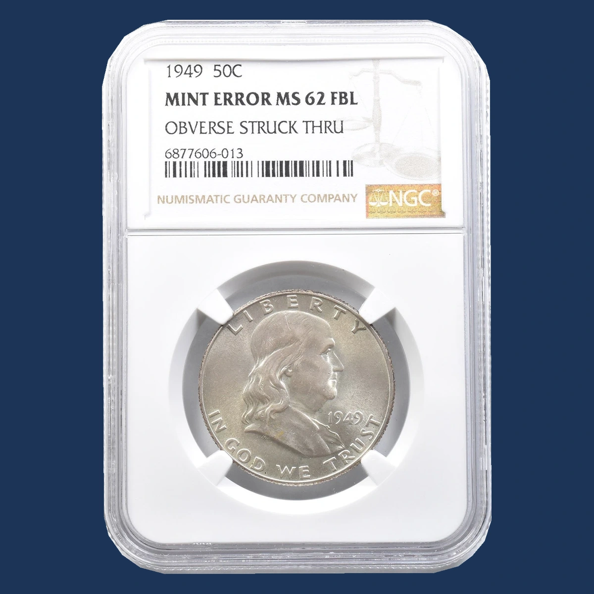 1949 Franklin Half Dollar: Struck Through