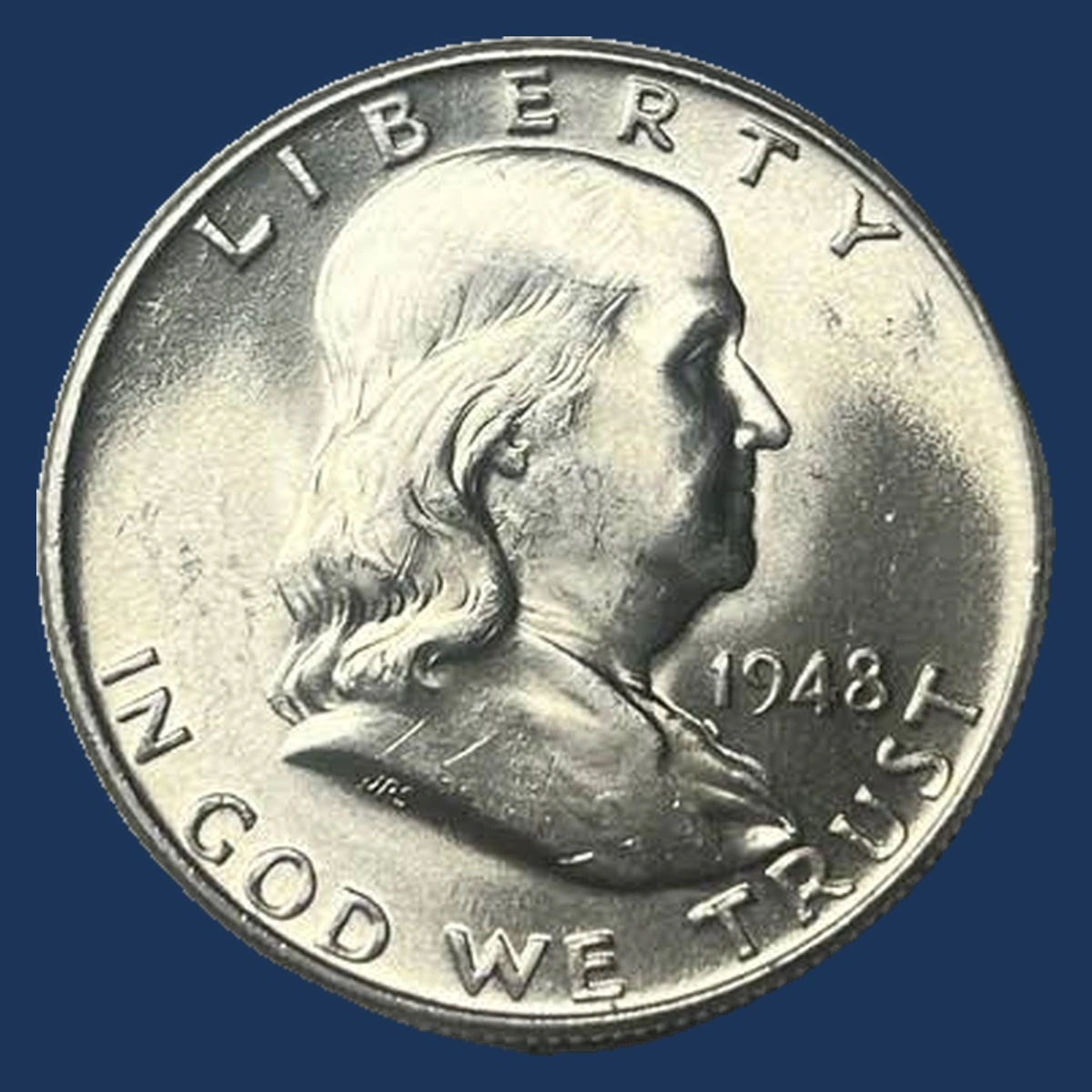 1948 Franklin Half Dollar: Struck Through