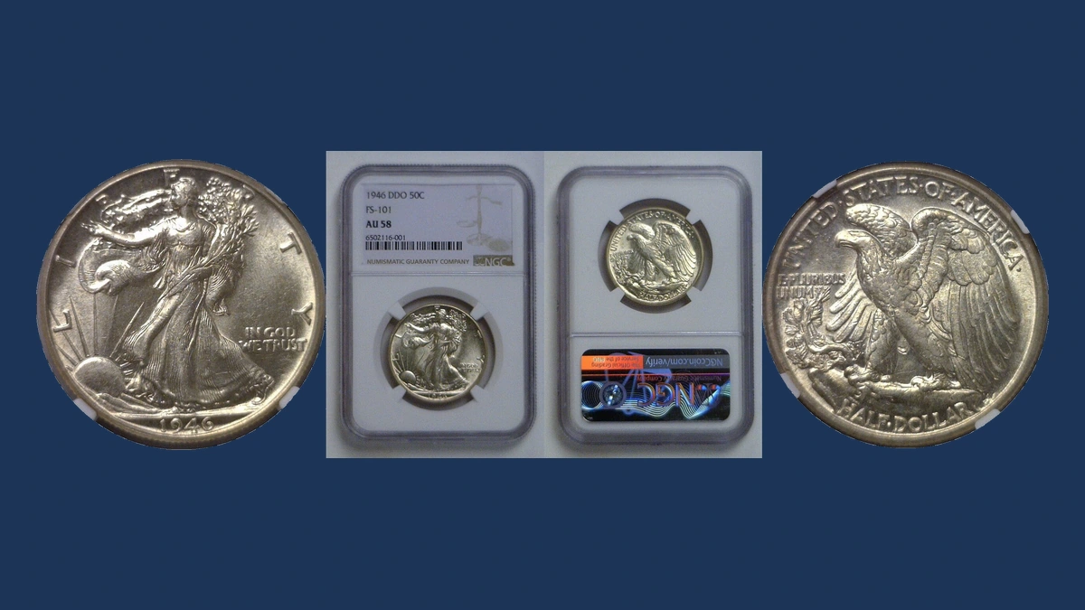 1946 Walking Liberty Half Dollar: Doubled Die Obverse