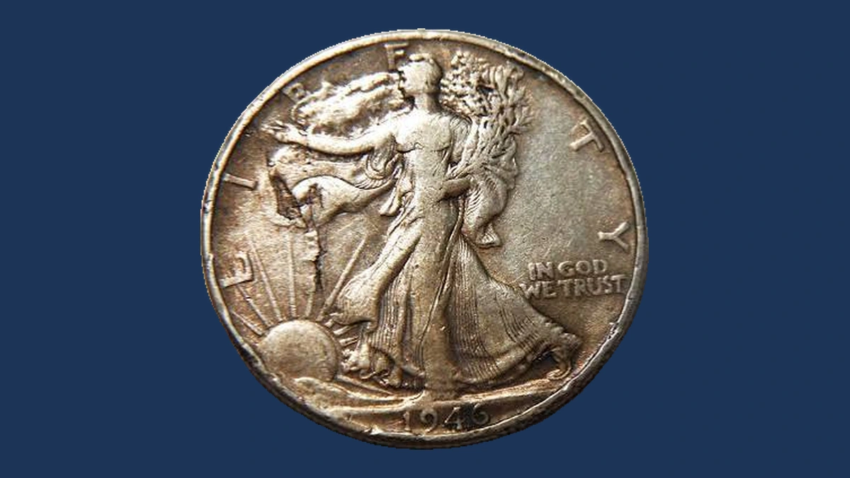 1946 Walking Liberty Half Dollar: Lamination / Split Planchet