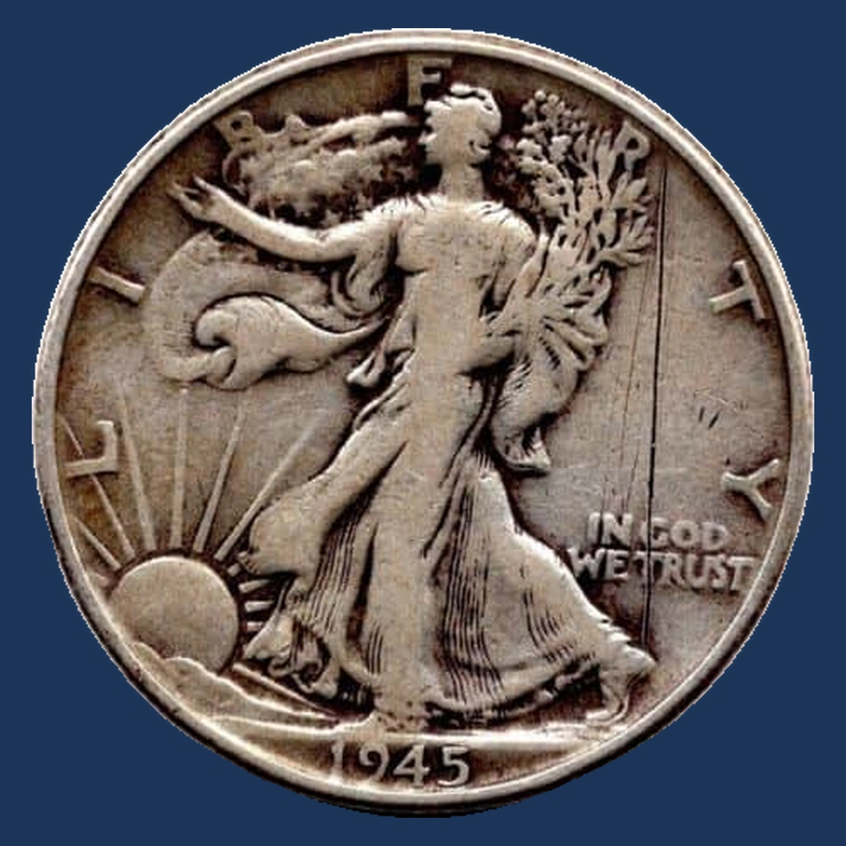 1945 Walking Liberty Half Dollar: Planchet Crack