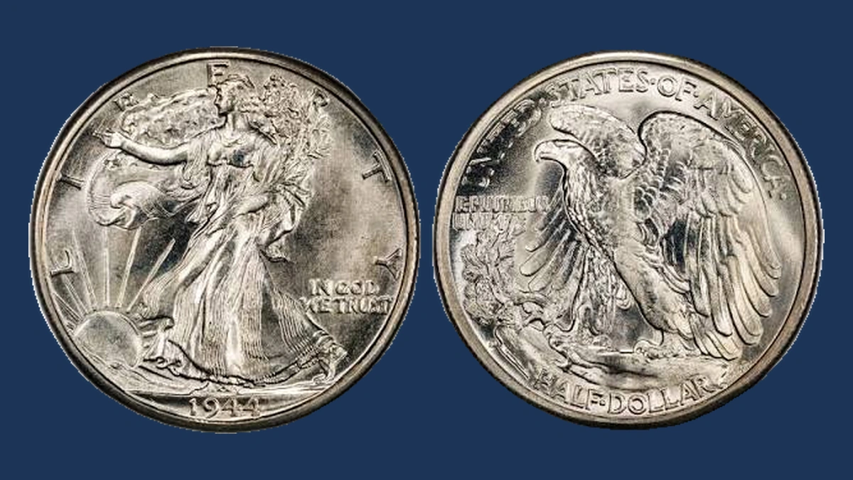 1944 Walking Liberty Half Dollar: Repunched Design