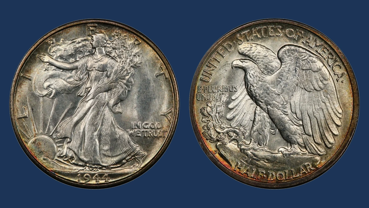 1944-S Inv Mintmark FS-511 Walking Liberty Half Dollar