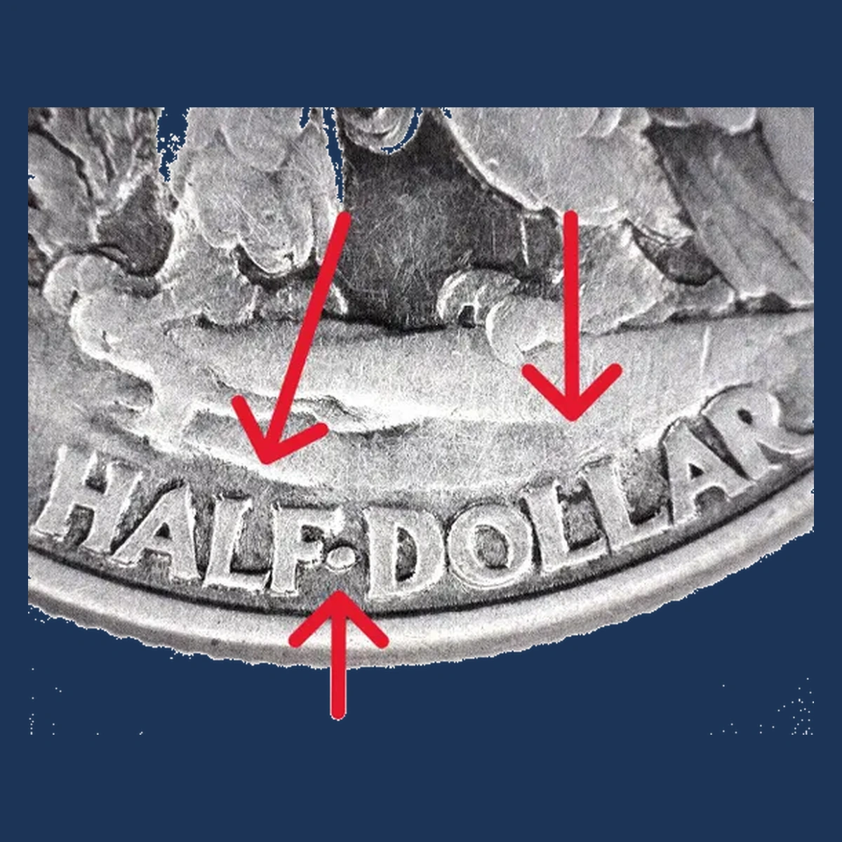 1942 Walking Liberty Half Dollar: Doubled Die Reverse