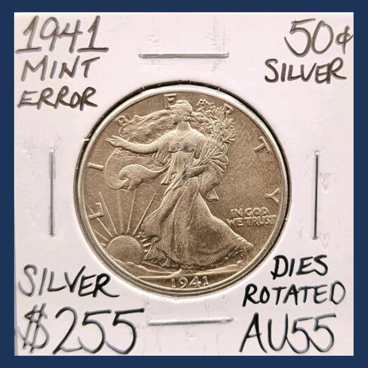 1941 Walking Liberty Half Dollar: Rotated Dies