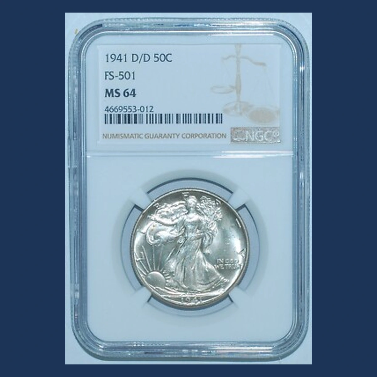 1941 Walking Liberty Half Dollar: Repunched Mintmark