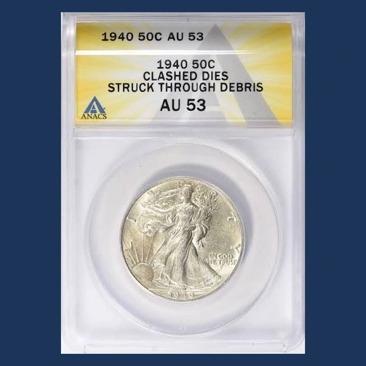 1940 Walking Liberty Half Dollar: Struck-Through Error