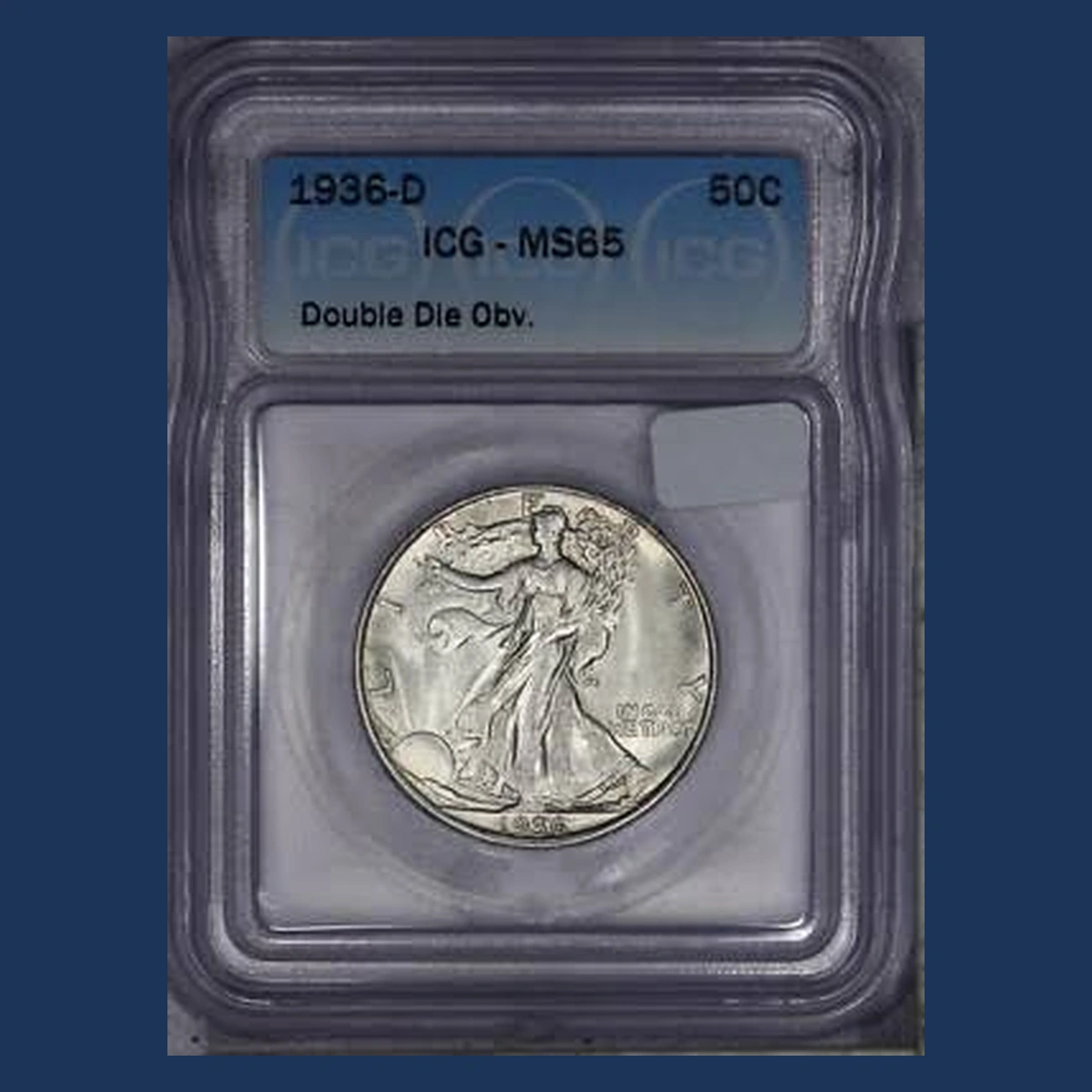 1936 Walking Liberty Half Dollar: Doubled Die Obverse