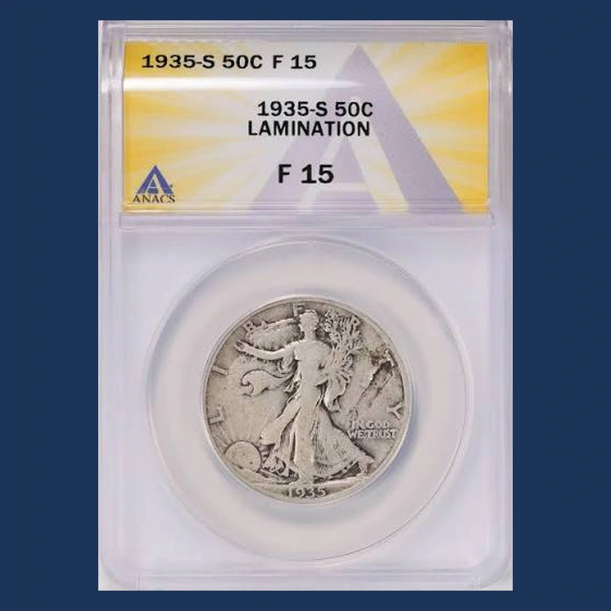 1935 Walking Liberty Half Dollar: Lamination